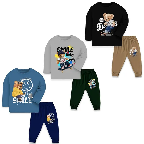 Multicolor_Cotton_Pyjama_Set_For_Unisex_Baby_Pack_Of_3