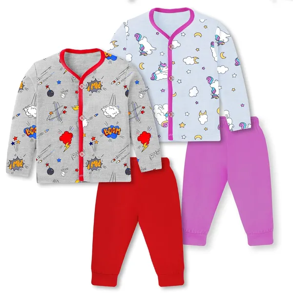 Multicolor_Cotton_Pyjama_Set_For_Unisex_Baby_Pack_Of_2
