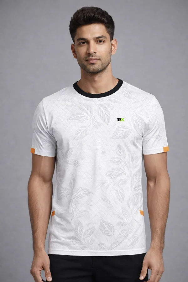 White_Polyester_And_Lycra_T_Shirt_For_Men