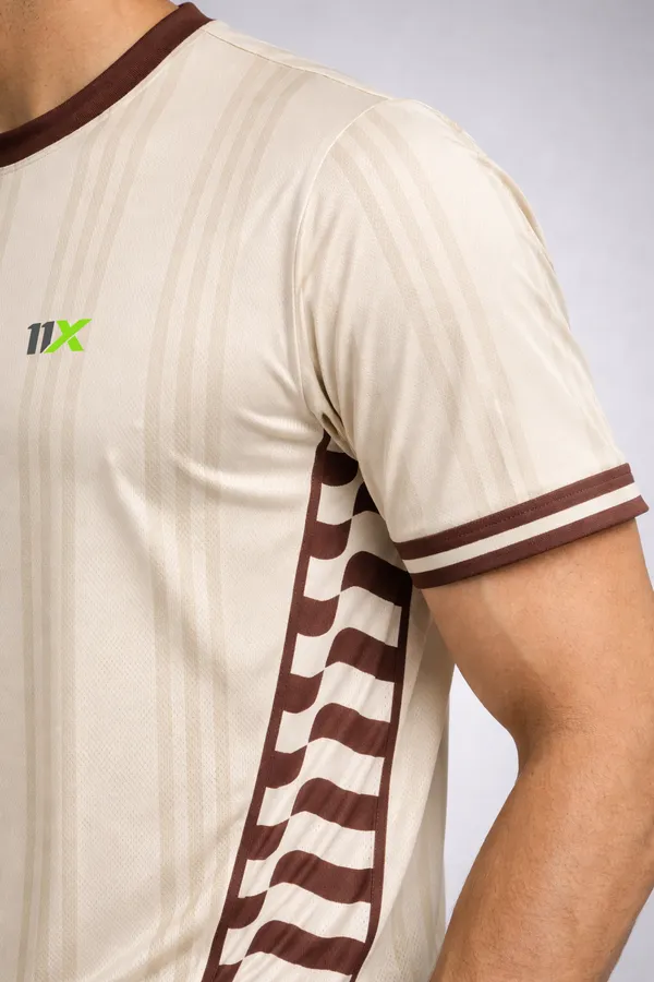 Beige_And_Brown_Polyester_And_Lycra_T_Shirt_For_Men