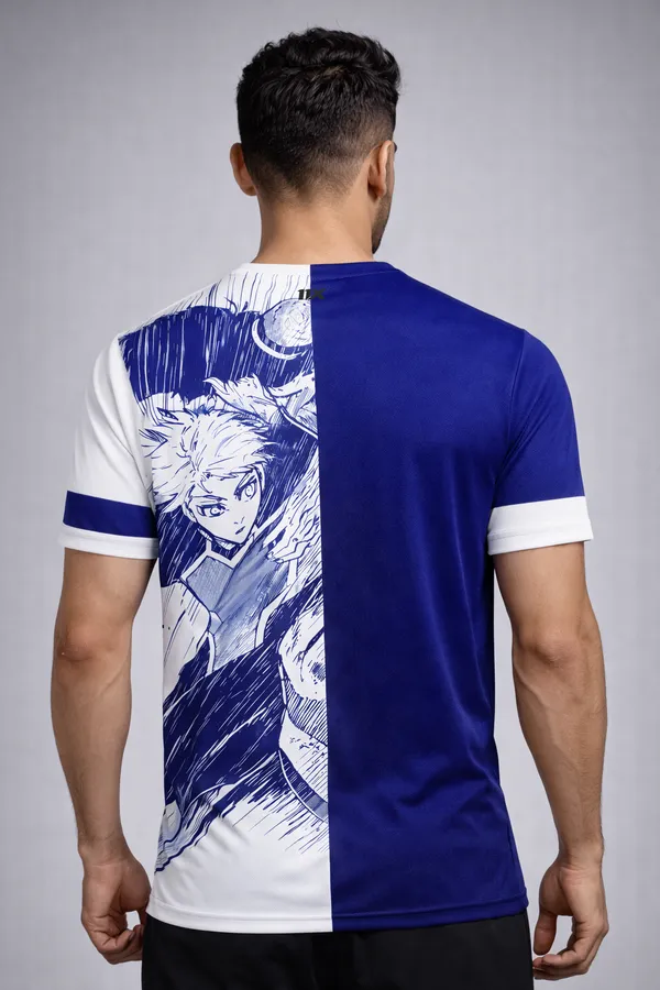Blue_And_White_Polyester_And_Lycra_T_Shirt_For_Men