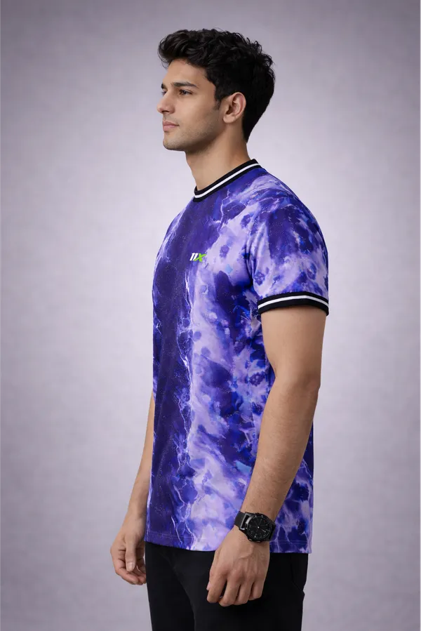 Blue_And_Purple_Polyester_And_Lycra_T_Shirt_For_Men