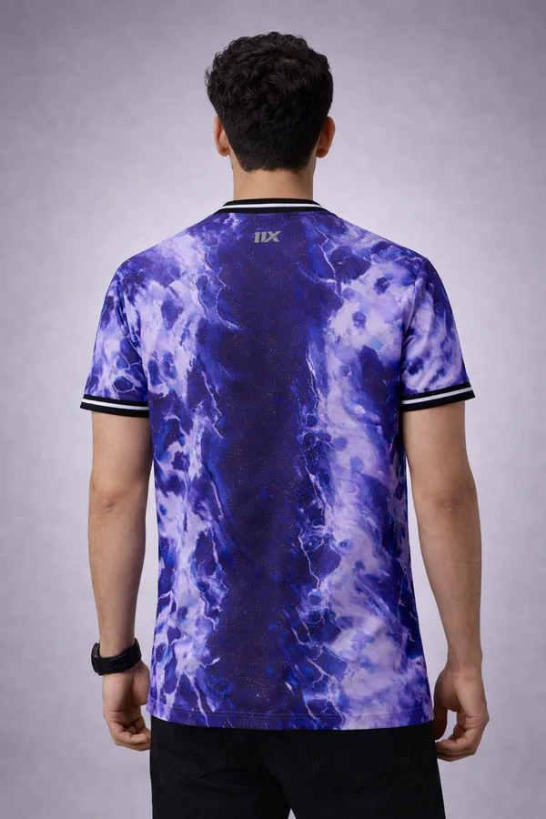 Blue_And_Purple_Polyester_And_Lycra_T_Shirt_For_Men
