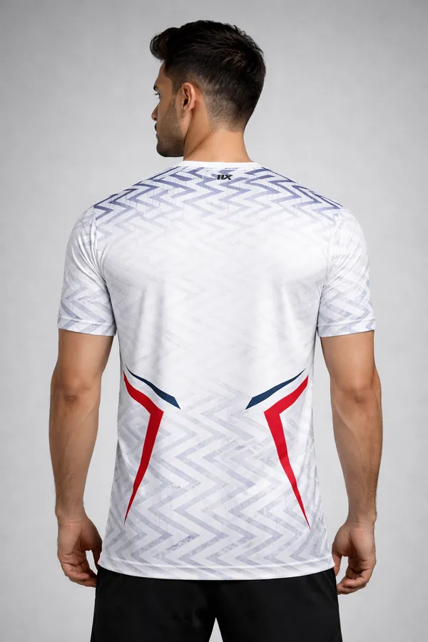 White_Polyester_And_Lycra_T_Shirt_For_Men