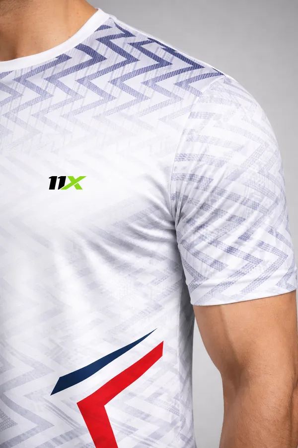 White_Polyester_And_Lycra_T_Shirt_For_Men