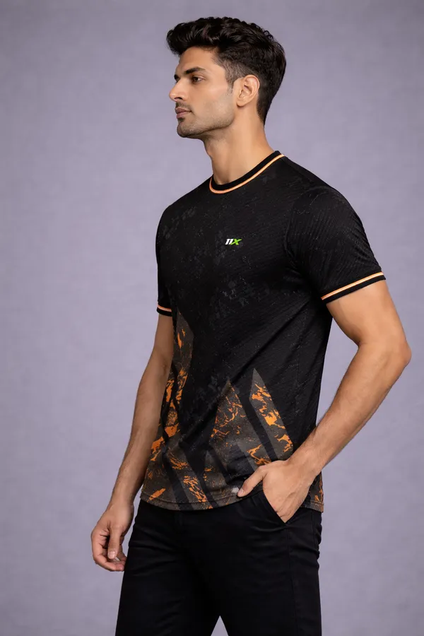 Black_Polyester_And_Lycra_T_Shirt_For_Men