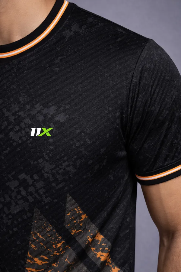 Black_Polyester_And_Lycra_T_Shirt_For_Men