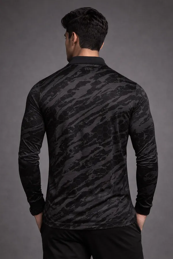 Black_Polyester_And_Lycra_T_Shirt_For_Men