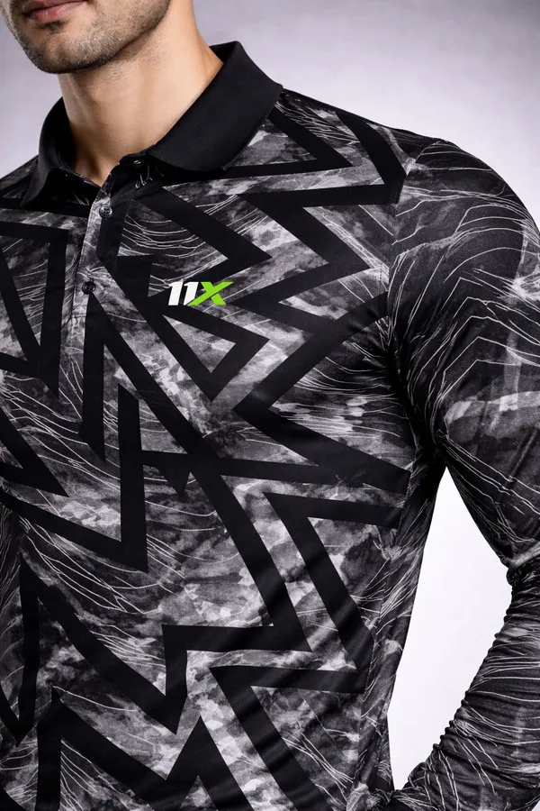Black_Polyester_And_Lycra_T_Shirt_For_Men