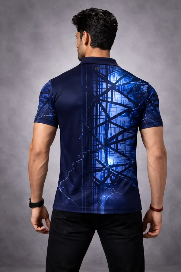 Deep_Blue_Polyester_And_Lycra_T_Shirt_For_Men