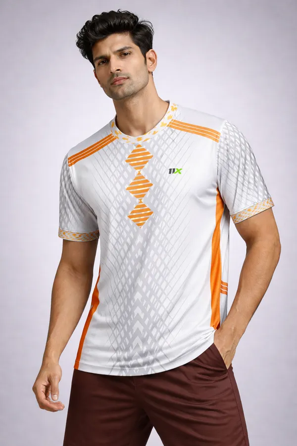 White_Polyester_And_Lycra_T_Shirt_For_Men