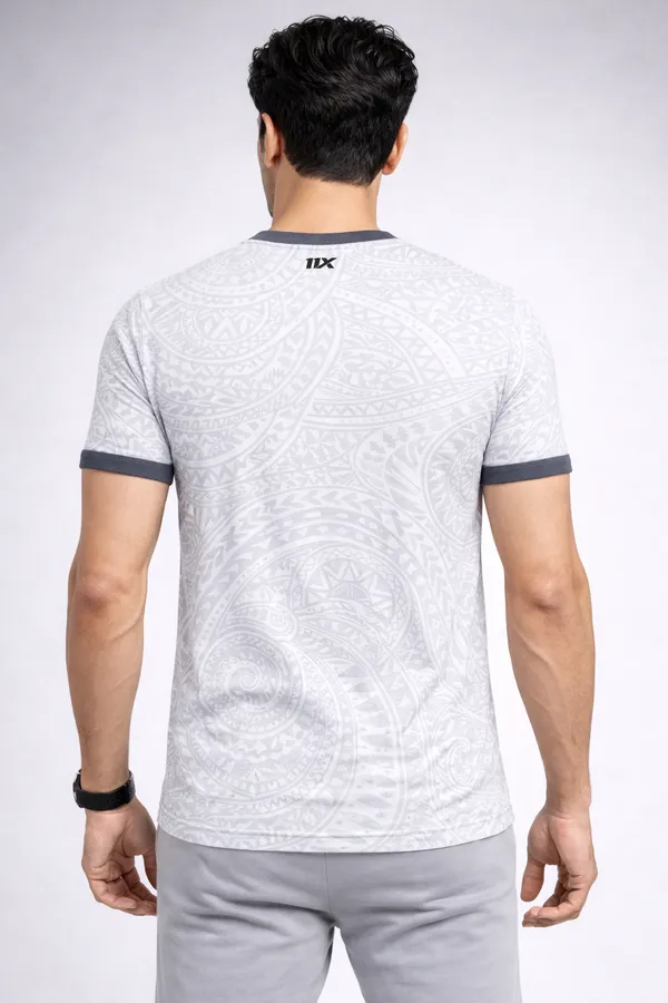 White_Polyester_And_Lycra_T_Shirt_For_Men
