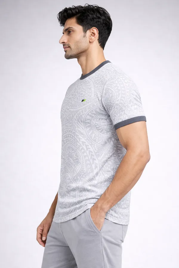 White_Polyester_And_Lycra_T_Shirt_For_Men