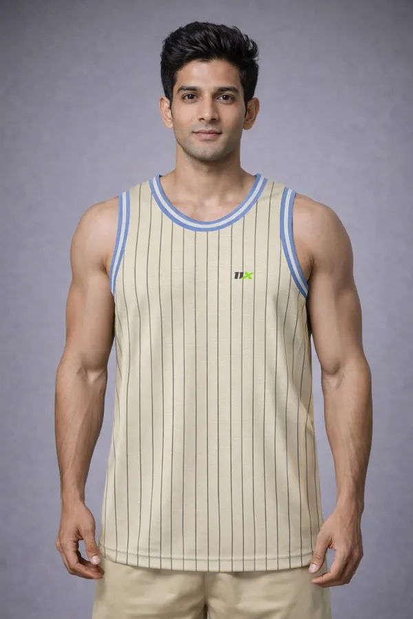 Beige_Polyester_And_Lycra_T_Shirt_For_Men
