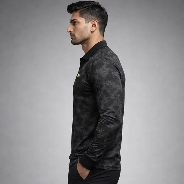 Black_Polyester_And_Lycra_T_Shirt_For_Men