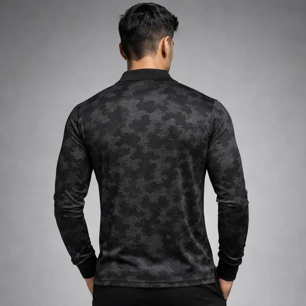 Black_Polyester_And_Lycra_T_Shirt_For_Men