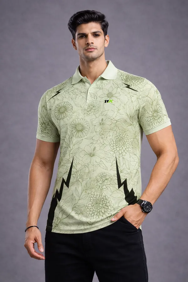 Light_Green_Polyester_And_Lycra_T_Shirt_For_Men