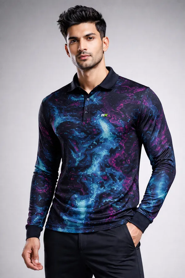 Deep_Blue_Polyester_And_Lycra_T_Shirt_For_Men
