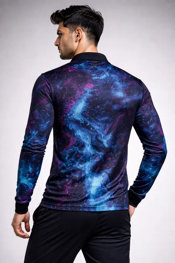 Deep_Blue_Polyester_And_Lycra_T_Shirt_For_Men