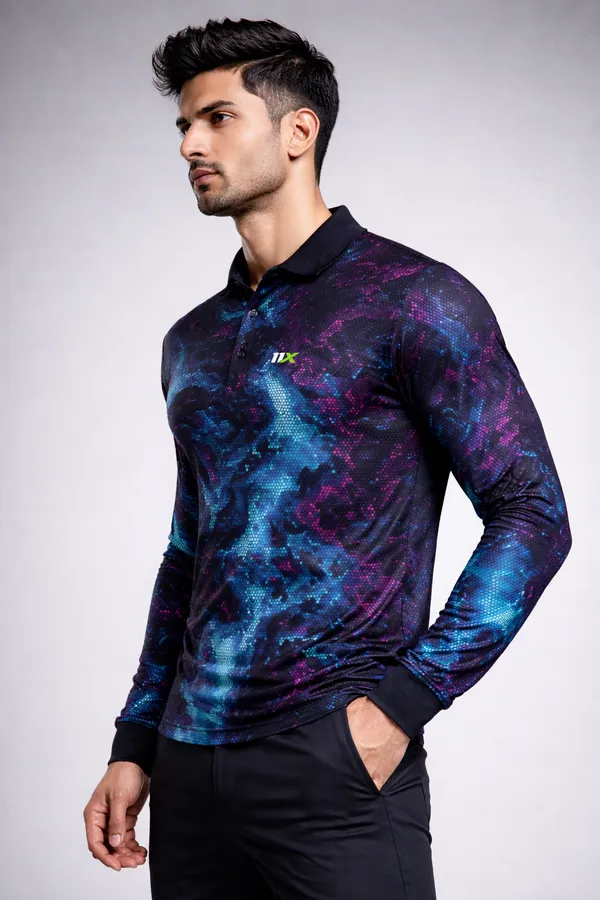 Deep_Blue_Polyester_And_Lycra_T_Shirt_For_Men