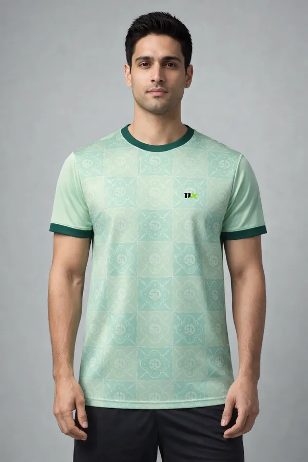 Light_Green_Polyester_And_Lycra_T_Shirt_For_Men