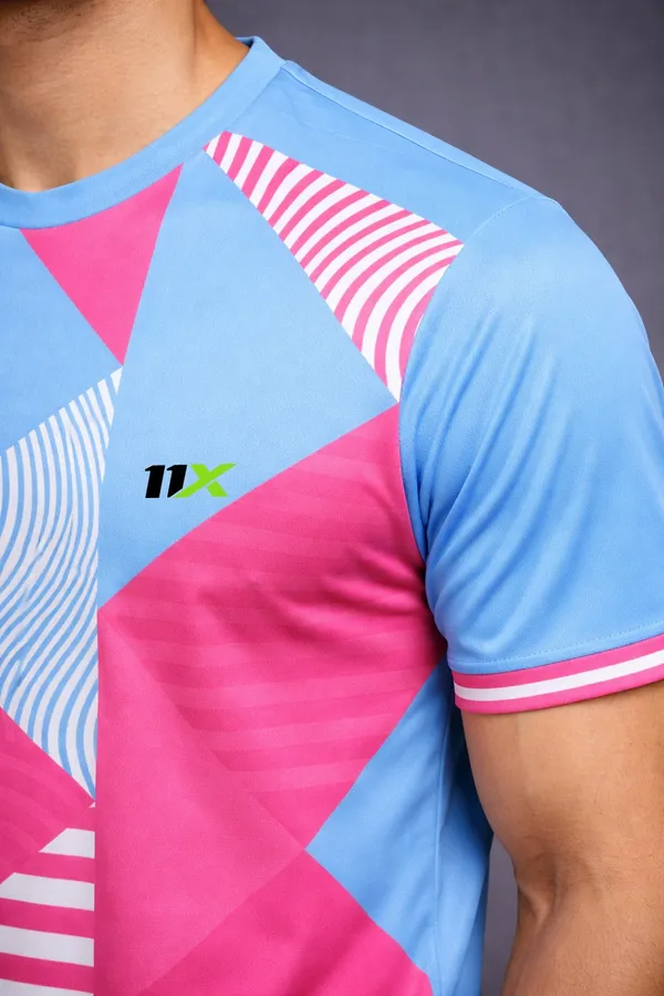 Pink_And_Blue_Polyester_And_Lycra_T_Shirt_For_Men