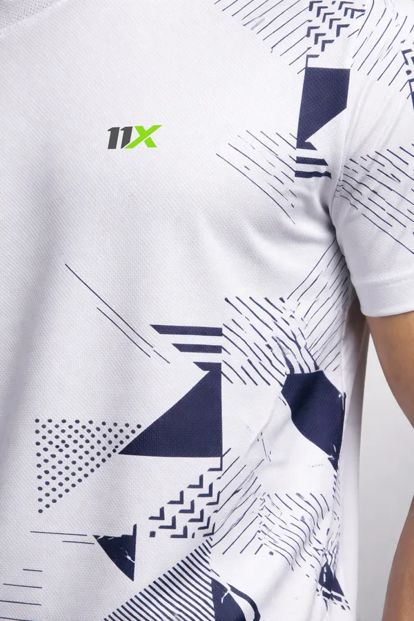 White_Polyester_And_Lycra_T_Shirt_For_Men