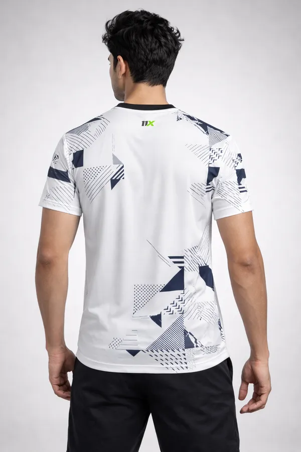 White_Polyester_And_Lycra_T_Shirt_For_Men