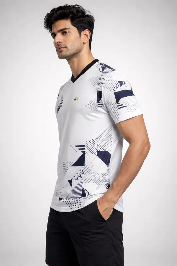 White_Polyester_And_Lycra_T_Shirt_For_Men