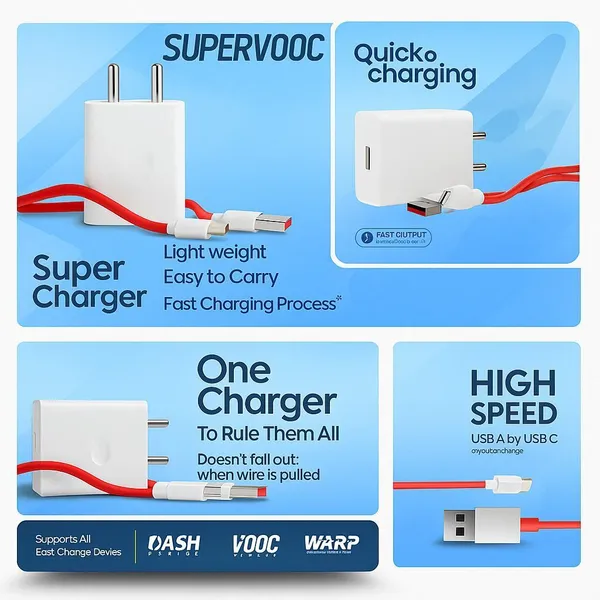 White_65_W_Supervooc_6_A_Wall_Charger_For_Mobile_With_Detachable_Cable_(Cable_Included)