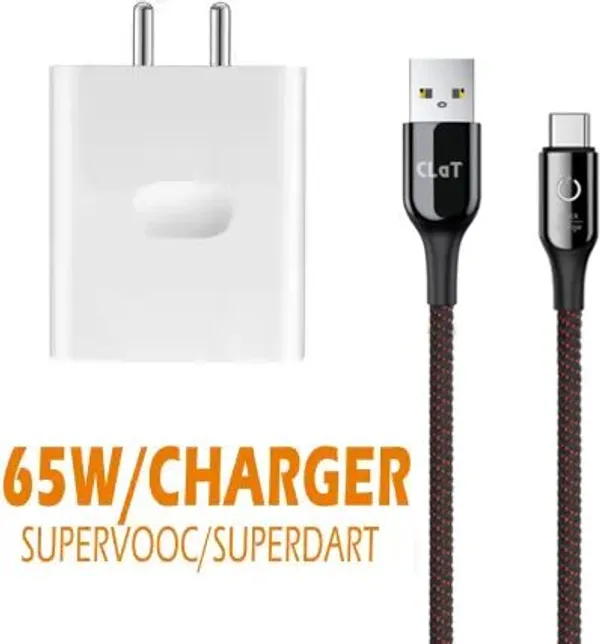White_65_W_Supervooc_4_A_Wall_Charger_For_Mobile_With_Detachable_Cable_(Cable_Included)