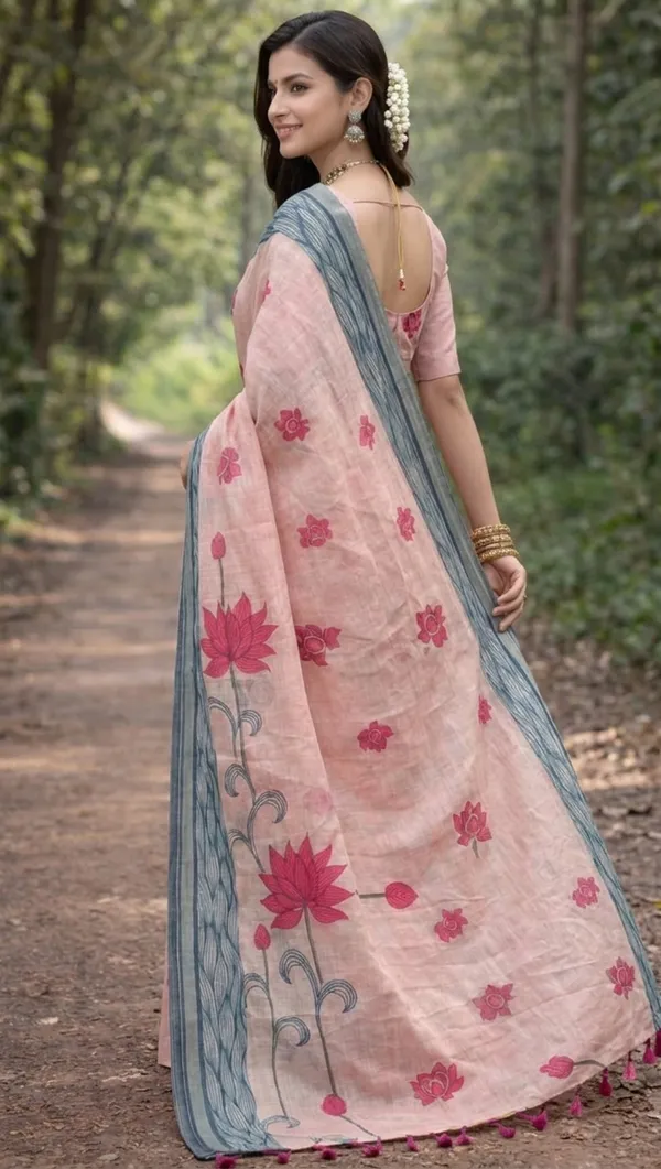 Pink_Floral_Embroidered_Saree_With_Grey_Border