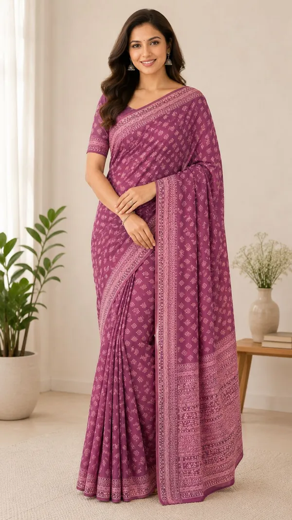Bagru_Print_/_Block_Print_Style_Saree