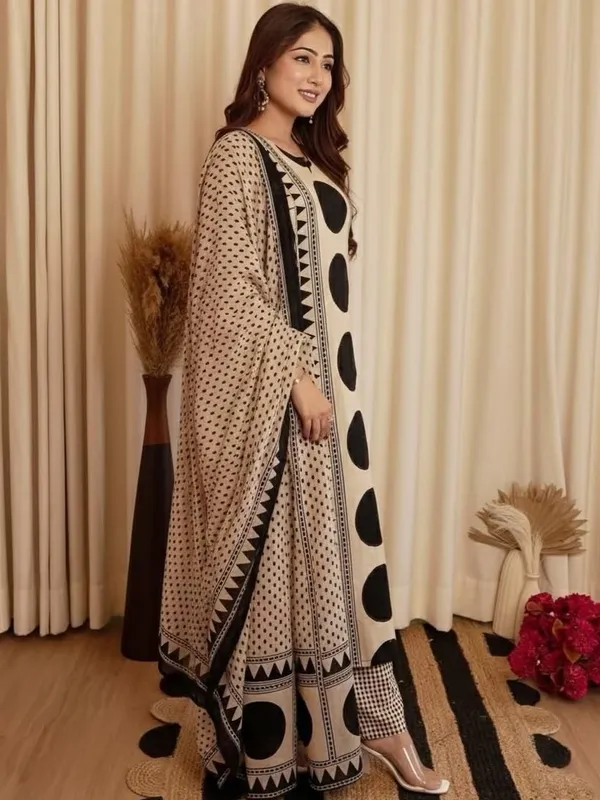 Beige_Black_Ethnic_Wear_Suit_Set