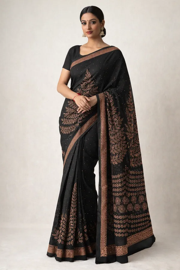 Black_Floral_Printed_Border_Saree