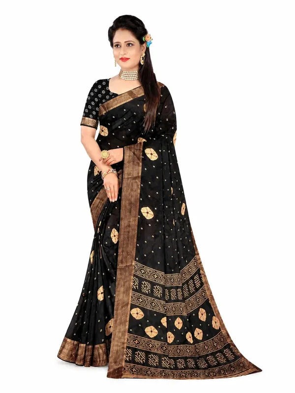 Black_with_Golden-Brown_design_saree