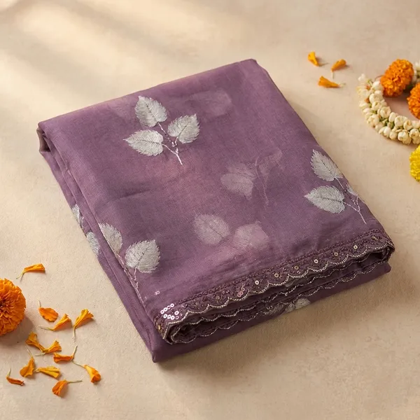 Purple_Elegant_Floral_Organza_Saree_With_Embellished_Border