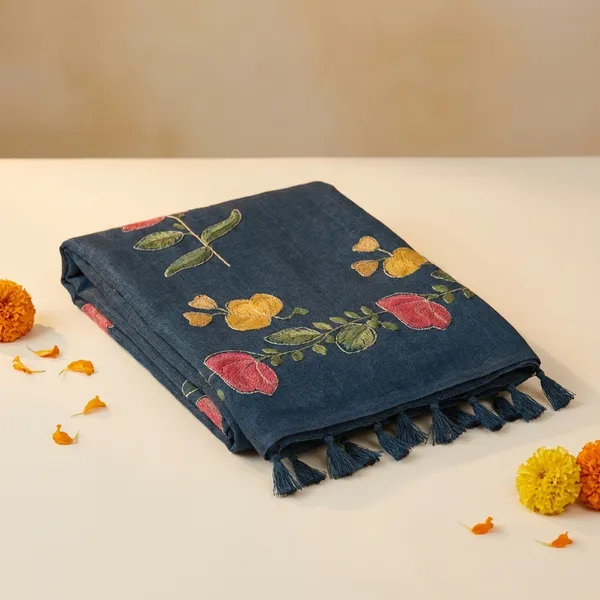 Elegant_Floral_Embroidered_Saree_-_Dark_Teal_Blue_With_Multicolor_Flowers