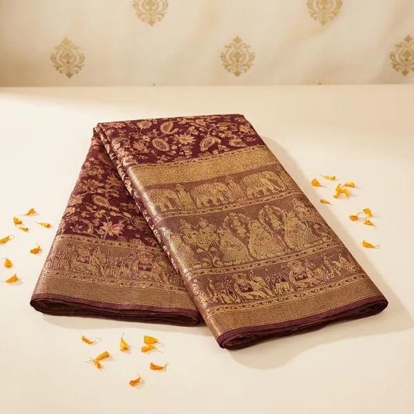 Maroon_Traditional_Banarasi_Silk_Saree_With_Gold_Zari_Work