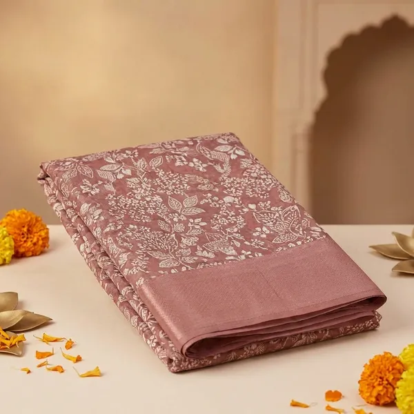 Dusty_Rose_Women_Ethnic_Saree_With_Floral_Print_And_Tassels