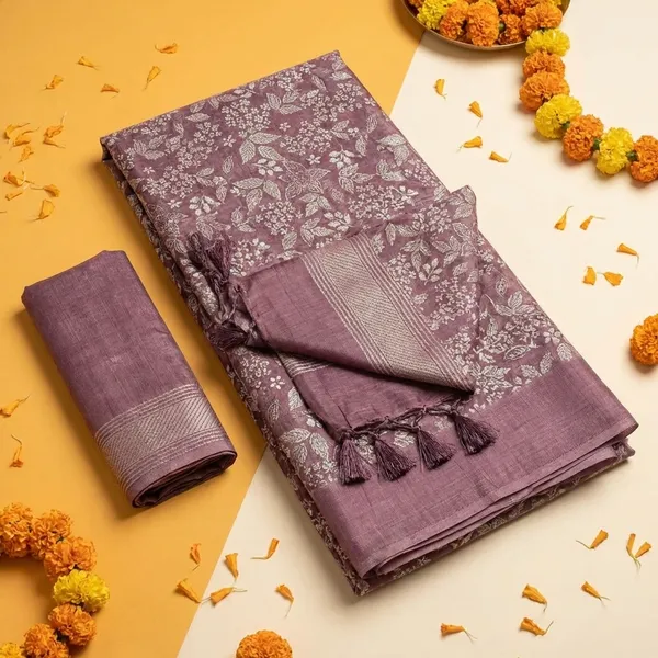 Mauve_Elegant_Floral_Embroidered_Saree_With_Tasseled_Border