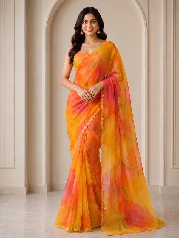 Digital_Floral_Print_Organza_Saree