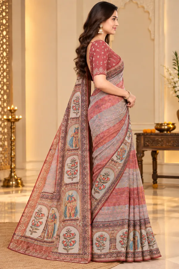 Multicolor_Printed_Designer_Saree_with_Traditional_Border