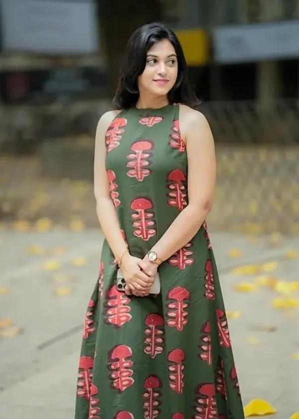 Olive_Green_Floral_Printed_Kurti_Set