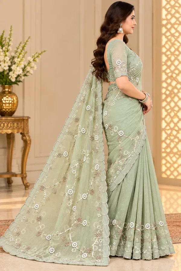 Pastel_Green_Party_Wear_Saree