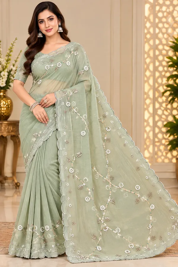 Pastel_Green_Party_Wear_Saree