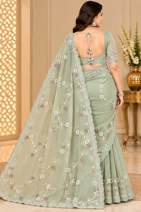 Pastel_Green_Party_Wear_Saree