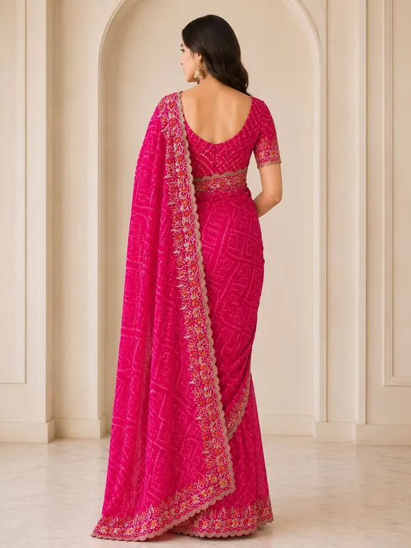 Pink_Bandhani_Saree
