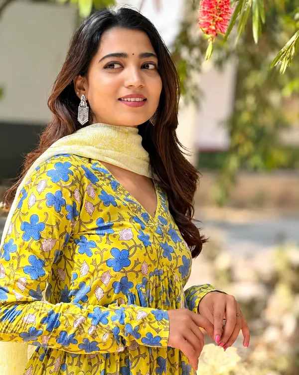 Trending_Ajanta_Yellow_Printed_Anarkali_Dress_|_Kurti_Pant_Set_3_PCS