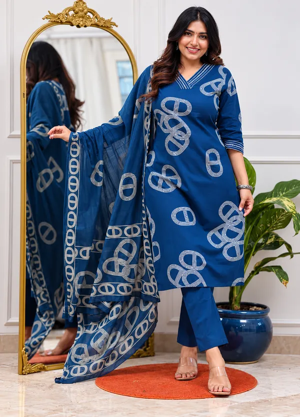 Trending_Anjuma_Blue_Printed_Vescos_Dress_|_Kurti_Pant_Set_3_PCS